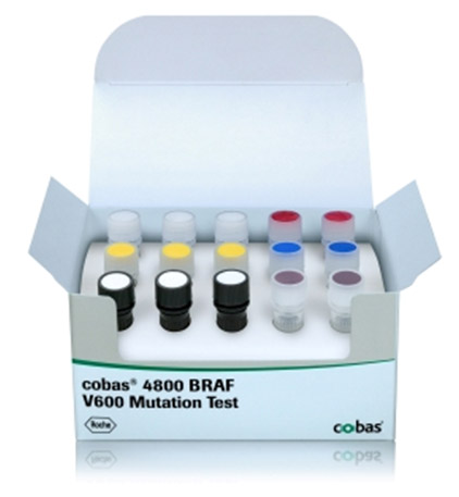 It was a significant event when the Food and Drug Administration (FDA) cleared for market the therapeutic drug vemurafenib, along with its companion diagnostic test, the cobas 4800 BRAF V600 Mutation Test. The clinical laboratory test is designed to identify patients who would benefit from vemurafenib, an oral medicine designed to treat patients whose melanoma tumors harbor a mutated form of the BRAF gene. (Photo copyright Roche Molecular, Inc.) 