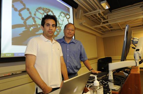 (Keyan Salari, 6th-year M.D./Ph.D. Stanford University student, and Stuart Kim, Ph.D., Professor of Developmental Biology and of Genetics. Sourced from USA Today.)