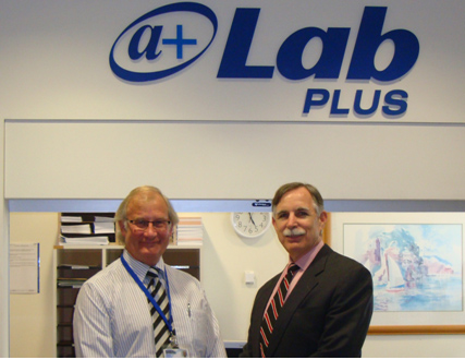 LabPlus at Auckland City Hospital: (from left) Ross Hewitt, Robert Michel.