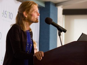 Pictured above is Jean M. Mitchell, Ph.D, speaking at a press conference in Washington, DC, earlier this fall. Mitchell is a healthcare economist and a professor at Georgetown University. She authored a study published in the New England Journal of Medicine that compared the utilization of intensity-modulated radiation therapy among urologists who have an ownership in radiation therapy providers and urologists who don’t have such ownership interests. (Photo copyright ScrippsHealthcare Wire. Photo by Gavin Stern.)