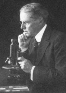 Pictured above is Louis Wilson, M.D., a pathologist who joined the Mayo Clinic in 1905. On its website, the Mayo Clinic writes, “It was Dr. Wilson who answered the call from the Mayo brothers to develop a rapid method to assess surgical specimens before the procedures were completed in the operating room. He developed a technique to rapidly freeze surgical tissues with carbon dioxide and cut sections using a specially modified freezing microtome. After the material was stained with polychrome methylene blue, a pathologist examined it under the microscope and made the critical diagnosis, entering the results in the patient's record before he or she left the recovery room.” (Photo copyright Mayo Clinic.)