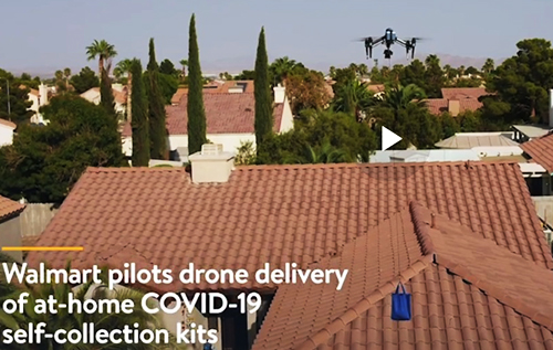 Walmart’s home delivery service of at-home COVID-19 test kits video screenshot